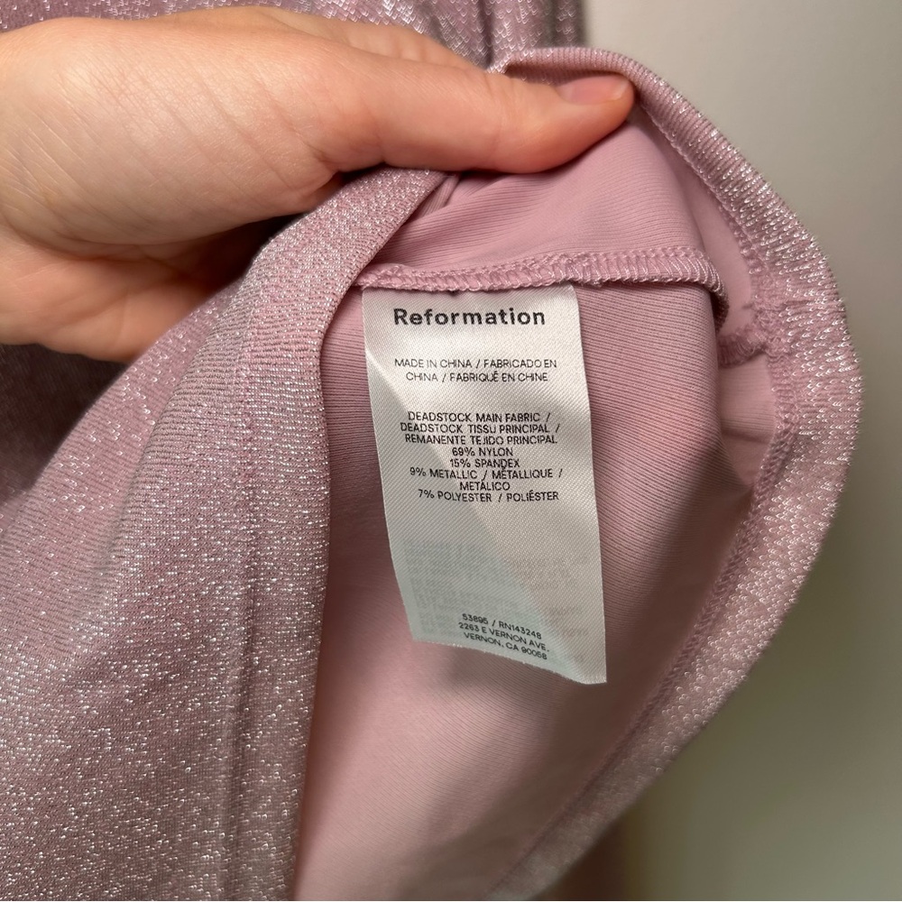 Reformation Bailey Knit Long Sleeve Top Rose Sparkle Size Small - Picture 5 of 8